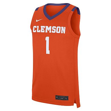 Men's Nike #1 Orange Clemson Tigers Road Replica Jersey