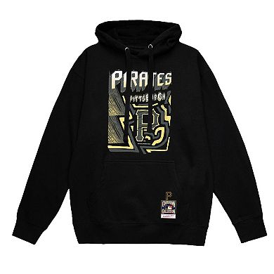 Men's Mitchell & Ness Black Pittsburgh Pirates Sidewalk Sketch Pullover Hoodie