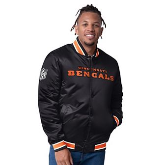 Men's Starter Black Cincinnati Bengals Closer Reversible Satin Full-Zip Jacket