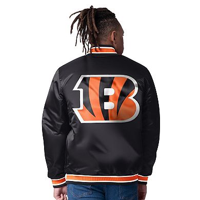 Men's Starter Black/Orange Cincinnati Bengals Closer Reversible Satin Full-Snap Jacket