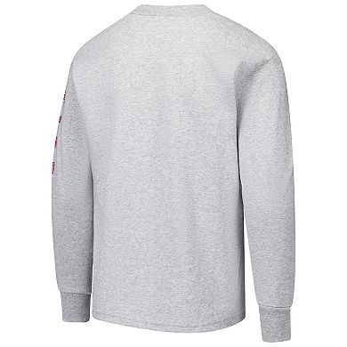 Youth Champion Gray Clemson Tigers Distressed Arch Over Logo Long Sleeve T-Shirt