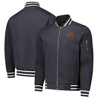 Men's Nike Anthracite Minnesota Golden Gophers Full-Zip Bomber Jacket