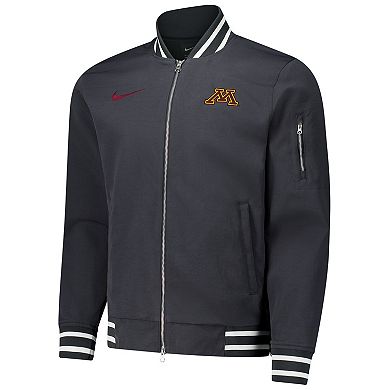 Men's Nike Anthracite Minnesota Golden Gophers Full-Zip Bomber Jacket