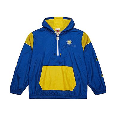 Unisex Mitchell & Ness Royal Golden State Warriors Hardwood Classics Team OG 3.0 Anorak Half-Zip Windbreaker Jacket