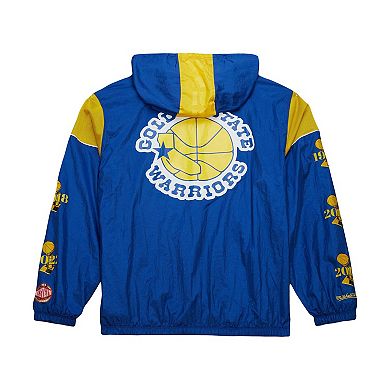 Unisex Mitchell & Ness Royal Golden State Warriors Hardwood Classics Team OG 3.0 Anorak Half-Zip Windbreaker Jacket