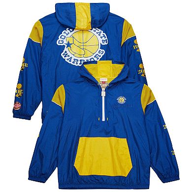 Unisex Mitchell & Ness Royal Golden State Warriors Hardwood Classics Team OG 3.0 Anorak Half-Zip Windbreaker Jacket