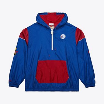 Unisex Mitchell & Ness Royal Philadelphia 76ers Hardwood Classics Team OG 3.0 Anorak Half-Zip Windbreaker Jacket