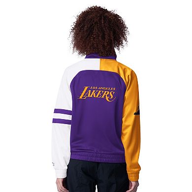 Women's Starter Purple Los Angeles Lakers Line Up Dolman Raglan Full-Zip Track Jacket