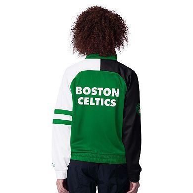 Women's Starter Kelly Green Boston Celtics Line Up Dolman Raglan Full-Zip Track Jacket