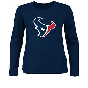 Women's Fanatics Navy Houston Texans Plus Size Long Sleeve T-Shirt