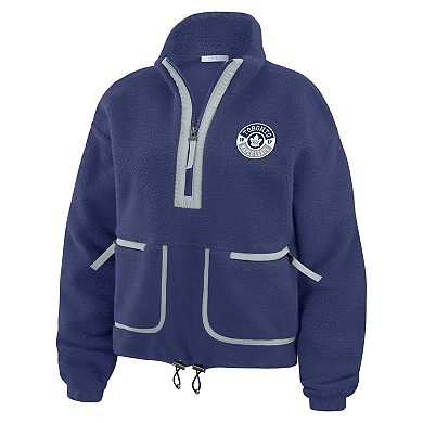 Women's WEAR by Erin Andrews Blue Toronto Maple Leafs Polar Fleece Half-Zip Jacket