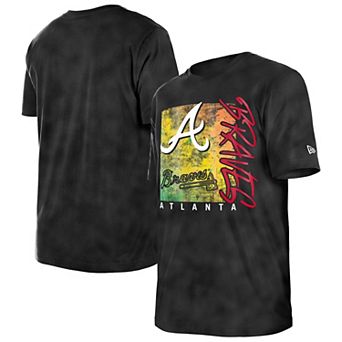 Women's New Era Black Atlanta Braves Sport Classics Enzyme Wash Oversized T-Shirt