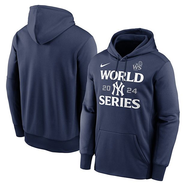 Men s Nike Navy New York Yankees 2024 World Series Authentic Collection Therma Pullover Hoodie