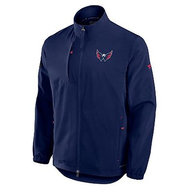 Men's Fanatics Navy Washington Capitals Authentic Pro Rink Coaches Full-Zip Jacket