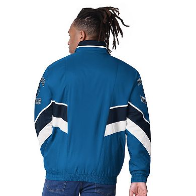 Men's Starter Blue Minnesota Timberwolves Captain Oxford Full-Zip Jacket