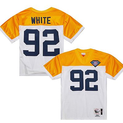 Men s Mitchell Ness Reggie White White Green Bay Packers 1994 Authentic Throwback Retired Player Jersey