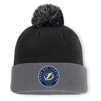 Men's Fanatics Black Tampa Bay Lightning Cuffed Knit Hat with Pom