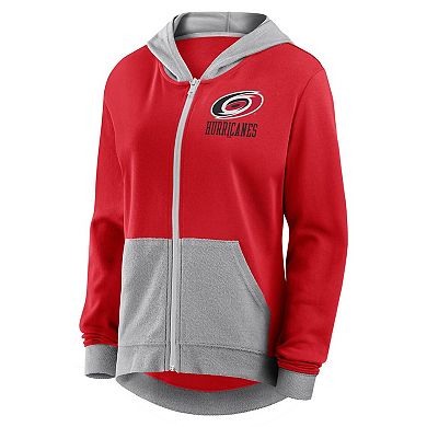 Women's Red Carolina Hurricanes Hit It French Terry Full-Zip Hoodie