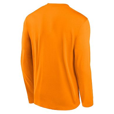 Men's Nike Tennessee Orange Tennessee Volunteers Primetime Center Lockup Two-Hit Legend Long Sleeve T-Shirt