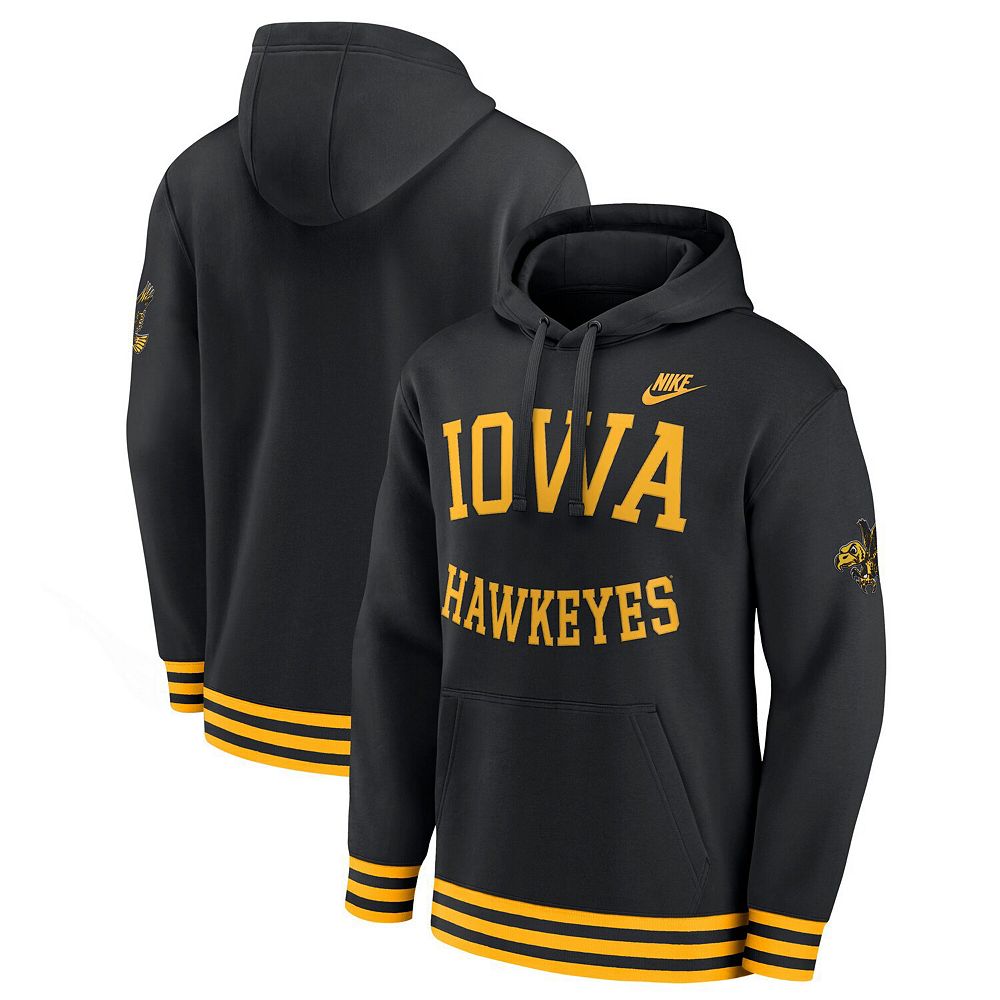 【NIKE】ia Bulldogs Legacy Retro Nike Pullover Hoodie Men's Nike Black Iowa Hawkeyes Legacy Retro Pullover Hoodie