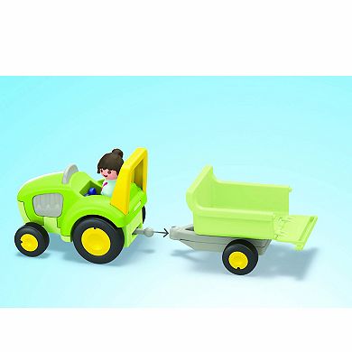 Playmobil Junior Farm Adventure Play Set with Tractor, Trailer, and Animal Friends