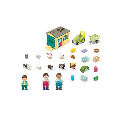 Playmobil Junior Farm Adventure Play Set with Tractor, Trailer, and Animal Friends