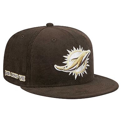 Men's New Era Brown Miami Dolphins Choco Cord 59FIFTY Fitted Hat