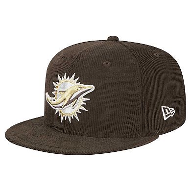 Men's New Era Brown Miami Dolphins Choco Cord 59FIFTY Fitted Hat