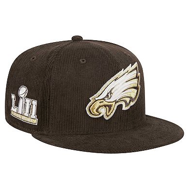 Men's New Era Brown Philadelphia Eagles Choco Cord 59FIFTY Fitted Hat