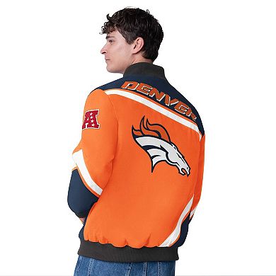 Men's G-III Extreme Orange Denver Broncos Maximum Racing Full-Snap Jacket