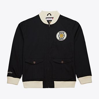 Men's Mitchell & Ness Black Boston Bruins Vintage Coaches Cotton Twill Full-Zip Jacket
