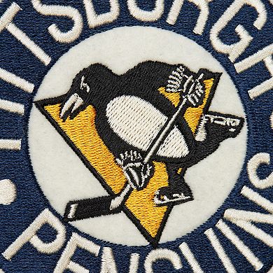 Men's Mitchell & Ness Black Pittsburgh Penguins Vintage Coaches Cotton Twill Full-Zip Jacket