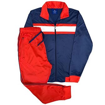 Men's Tracksuit Contrast Color 2 pc Set