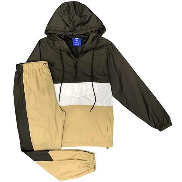 Men's 2-Piece Quarter Zip Pullover Windbreaker Tracksuit Jogger
