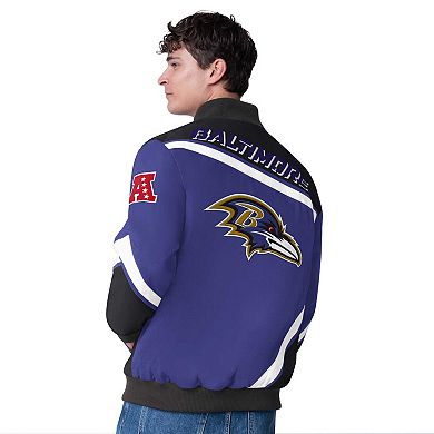 Men's G-III Extreme Purple Baltimore Ravens Maximum Racing Full-Snap Jacket