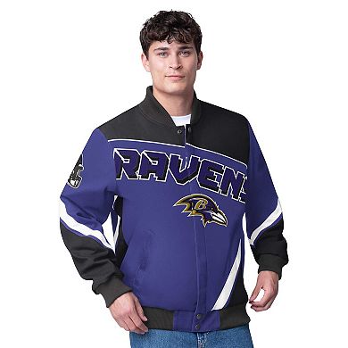Men's G-III Extreme Purple Baltimore Ravens Maximum Racing Full-Snap Jacket