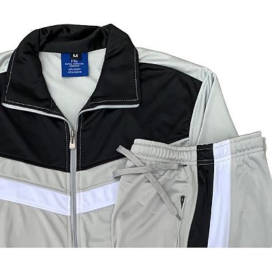 Men's Tracksuit Warm-Up 2-Piece Retro Style Track Jacket & Pants Matching Set