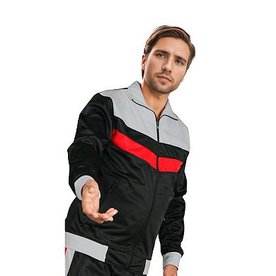 Men's Tracksuit Warm-Up 2-Piece Retro Style Track Jacket & Pants Matching Set