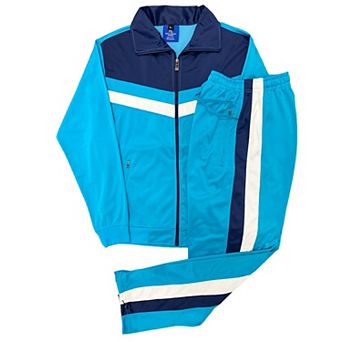 Men's Tracksuit Warm-Up 2 pc Retro Style Track Jacket & Pants Matching Set
