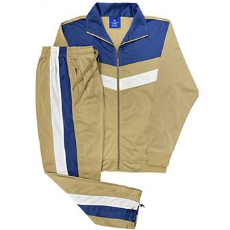 Men's Tracksuit Warm-Up 2 pc Retro Style Track Jacket & Pants Matching Set