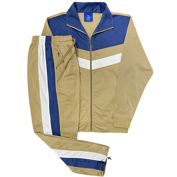 Men's Tracksuit Warm-Up 2-Piece Retro Style Track Jacket & Pants