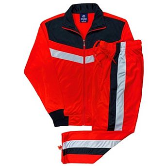 Men's Tracksuit Warm-Up 2 pc Retro Style Track Jacket & Pants Matching Set