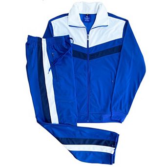 Men's Tracksuit Warm-Up 2 pc Retro Style Track Jacket & Pants Matching Set