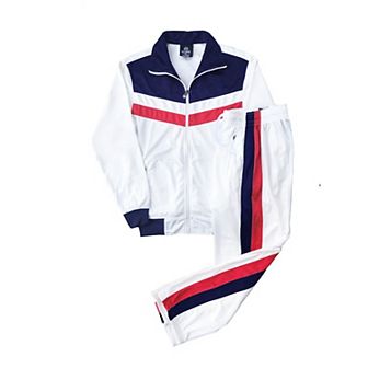 Men's Tracksuit Warm-Up 2 pc Retro Style Track Jacket & Pants Matching Set