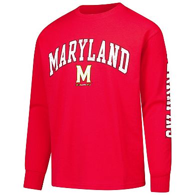 Youth Champion Red Maryland Terrapins Distressed Arch Over Logo Long Sleeve T-Shirt