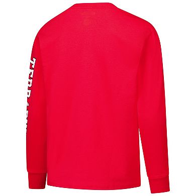 Youth Champion Red Maryland Terrapins Distressed Arch Over Logo Long Sleeve T-Shirt