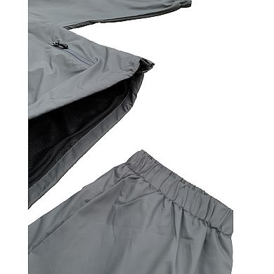 Men’s 2-Piece Light Weight Windbreaker Suit Jogger Sauna GYM Set With Mesh Lining