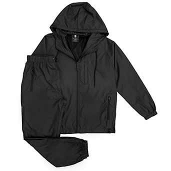 Men’s 2 pc Light Weight Windbreaker Suit Jogger Sauna GYM Set With Mesh Lining