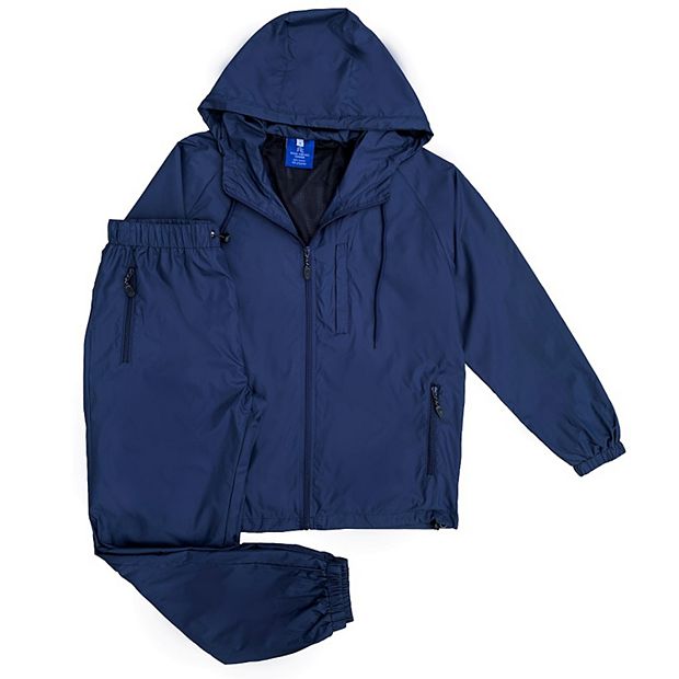 ハクビシン　WIND AND SEA トレーニングウェアセットネイビー M Men's 2-Piece Light Weight Windbreaker Suit Jogger Sauna GYM Set