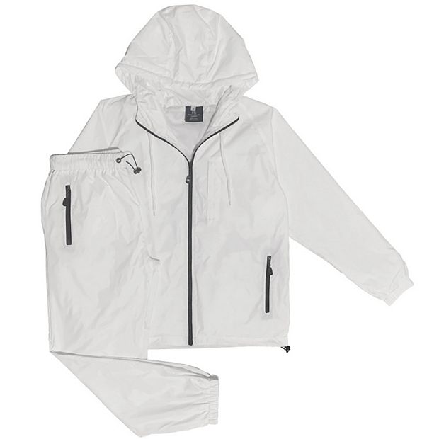 肌触りがいい Men's 2-Piece Light Weight Windbreaker Suit Jogger Sauna GYM Clothing
